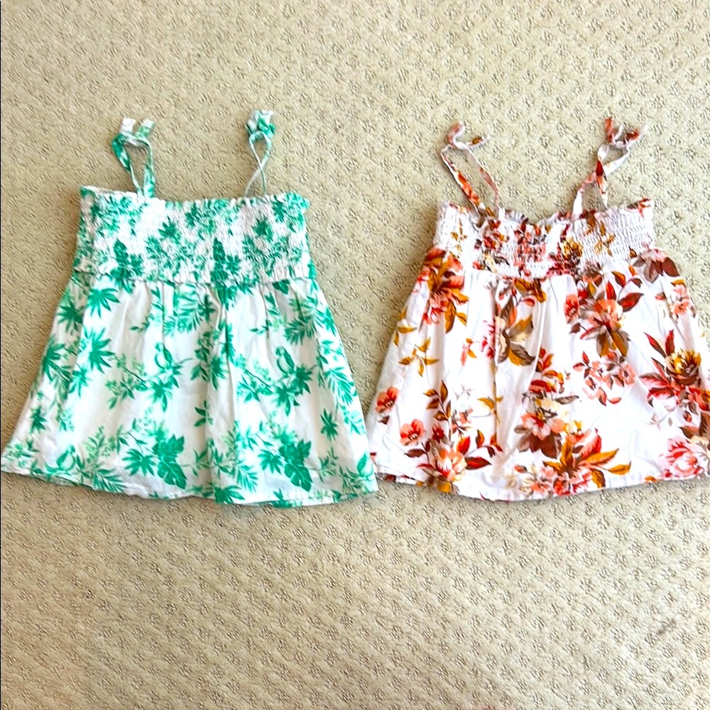 Floral Smocked Tank Tops - Set of 2
